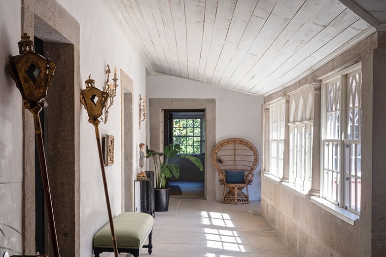 A sunlit gallery within the house